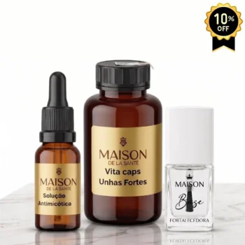 Combo 1un. Solução Micose de Unha 15ml + Vita Caps Unhas Fortes - 30 Doses + Base Fortalecedora de Unhas 10ml